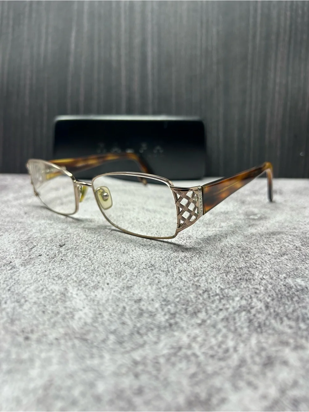 Versace MOD 1160 Eyeglasses 53-16-130 Gold Tortoise Prescription Made in Italy